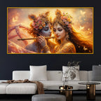 Designer Radha Krishna Crystal Glass Wall Painting for Home Décor