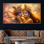 Designer Radha Krishna Crystal Glass Wall Painting for Home Décor