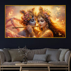 Designer Radha Krishna Crystal Glass Wall Painting for Home Décor