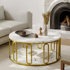 Designer Round Center Table with Marble Finish