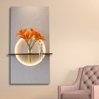 Designer Round LED Wall Decor with Display Shelf