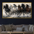 Designer Running Horses Crystal Glass Painting for Modern Wall Décor