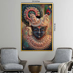 Designer Shrinathji Floating Frame Crystal Wall Painting