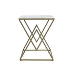 Designer Side Table with Square Marble Finish Top for Home Decor