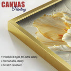 Designer White Tulip Abstract Canvas Wall Luxury Painting