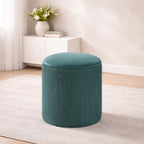 designer-wide-round-tufted-dark-green-velvet-ottoman