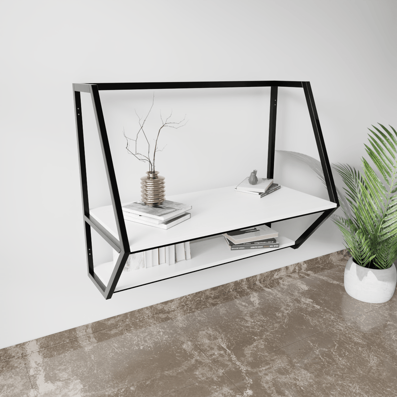 Designer Wooden Wall Mounted Desk for Books & Decor