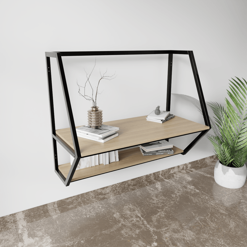 Designer Wooden Wall Mounted Desk for Books & Decor