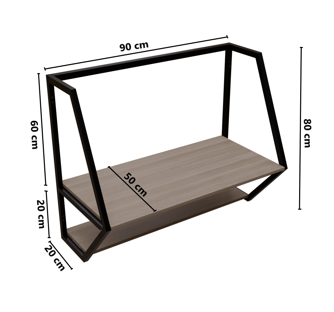 Designer Wooden Wall Mounted Desk for Books & Decor