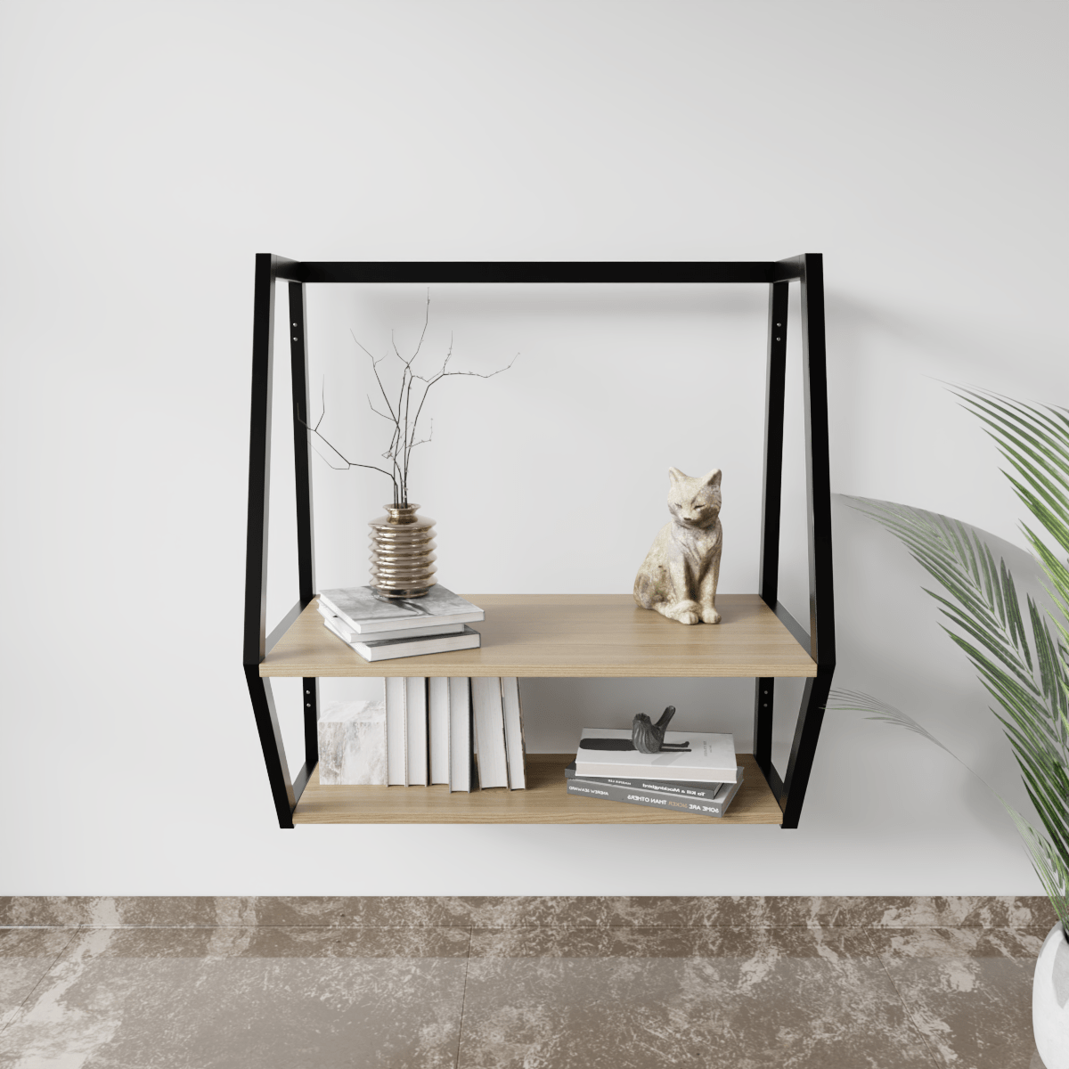 Designer Wooden Wall Mounted Desk for Books & Decor