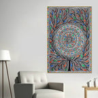 Detailed Madhubani Canvas Wall Painting for Home Décor