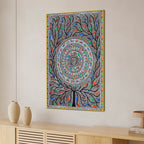 Detailed Madhubani Canvas Wall Painting for Home Décor