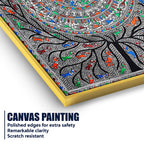 Detailed Madhubani Canvas Wall Painting for Home Décor