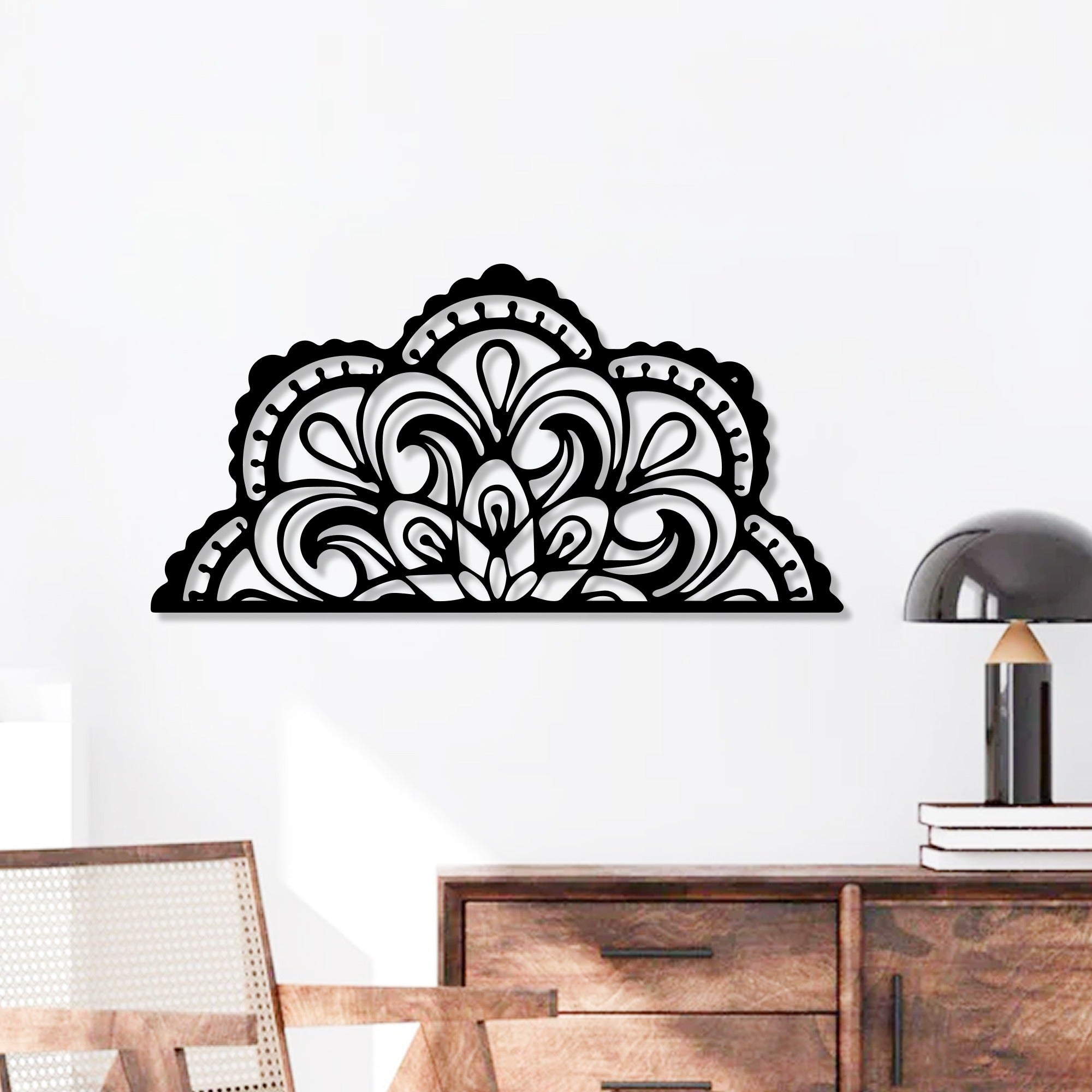 Devided Mandal Pattern Design Metal Art Wall Decor