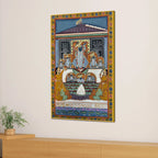 Devotees Offering Prayers to Lord Shrinathji Nathdwara Pichwai Canvas Wall Painting