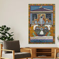 Devotees Offering Prayers to Lord Shrinathji Nathdwara Pichwai Canvas Wall Painting