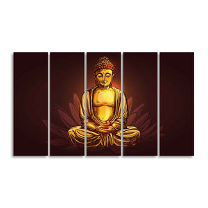 Devotional Buddha Meditating Canvas Wall Painting