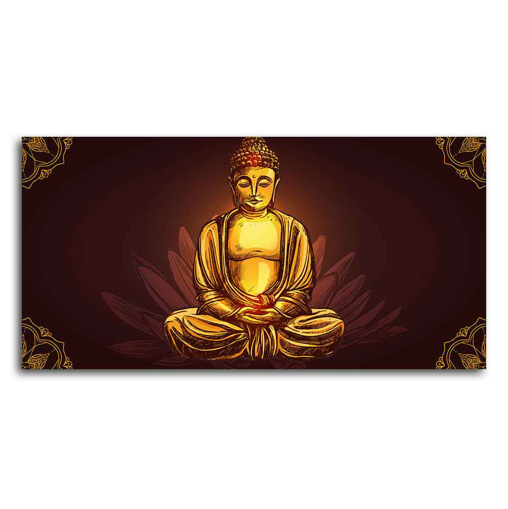 Devotional Buddha Meditating Canvas Wall Painting