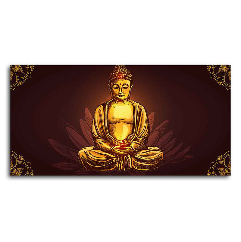 Devotional Buddha Meditating Canvas Wall Painting