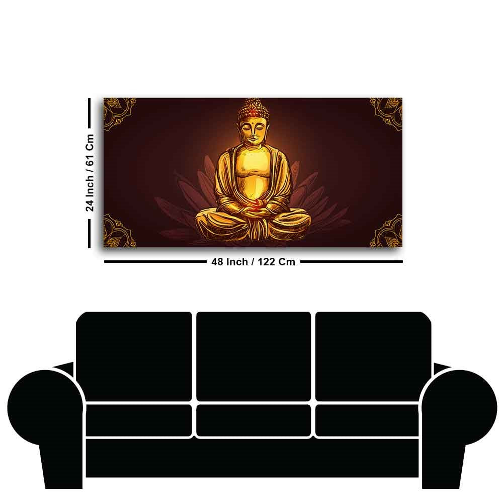 Devotional Buddha Meditating Canvas Wall Painting