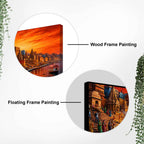 Devotional Kashi Ghat Evening Painting for Living Room Wall Decor