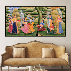 Devotional Krishna Raasleela Wall Painting