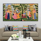 Devotional Krishna Raasleela Wall Painting