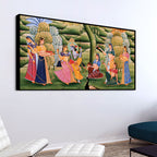 Devotional Krishna Raasleela Wall Painting