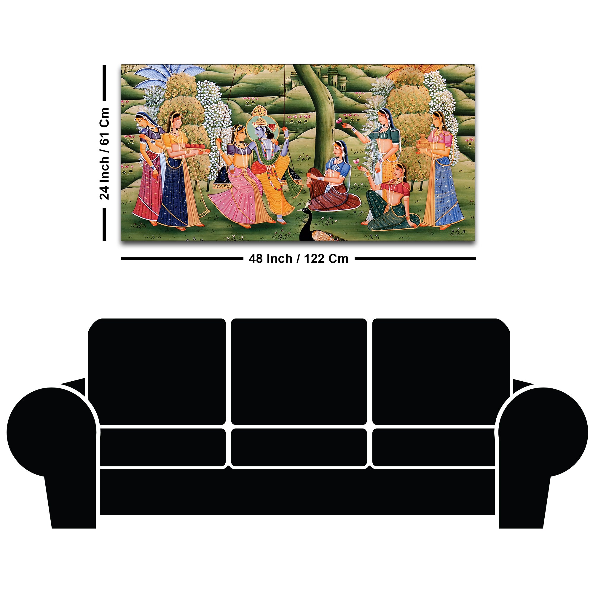 Devotional Krishna Raasleela Wall Painting