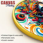 Devotional Krishna Round Frame Painting