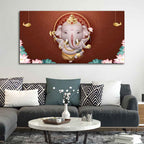 Devotional Lord Ganesha Canvas Wall Painting