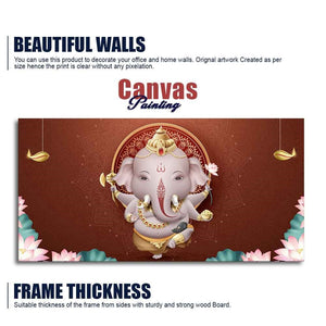 Devotional Lord Ganesha Canvas Wall Painting