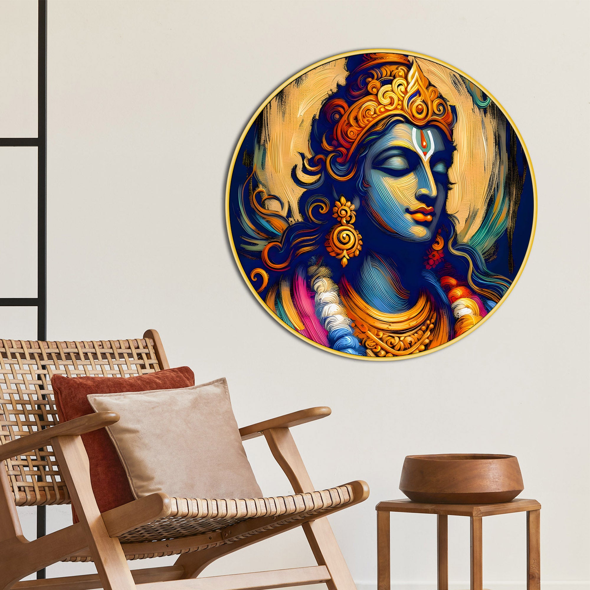 devotional-shri-krishna-round-painting-for-home
