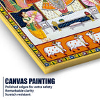 Divine Aarti Ceremony in the Palace of Shrinathji Pichwai Canvas Wall Painting