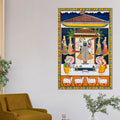 Divine Aarti Ceremony in the Palace of Shrinathji Pichwai Canvas Wall Painting