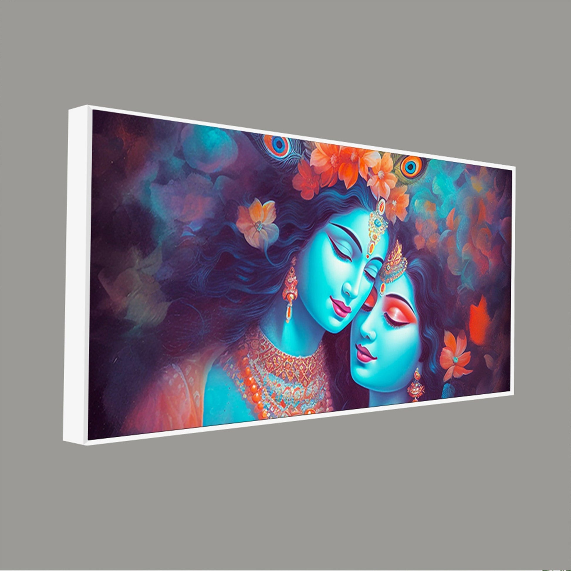 Divine Aura Radha Krishna Canvas Wall Painting