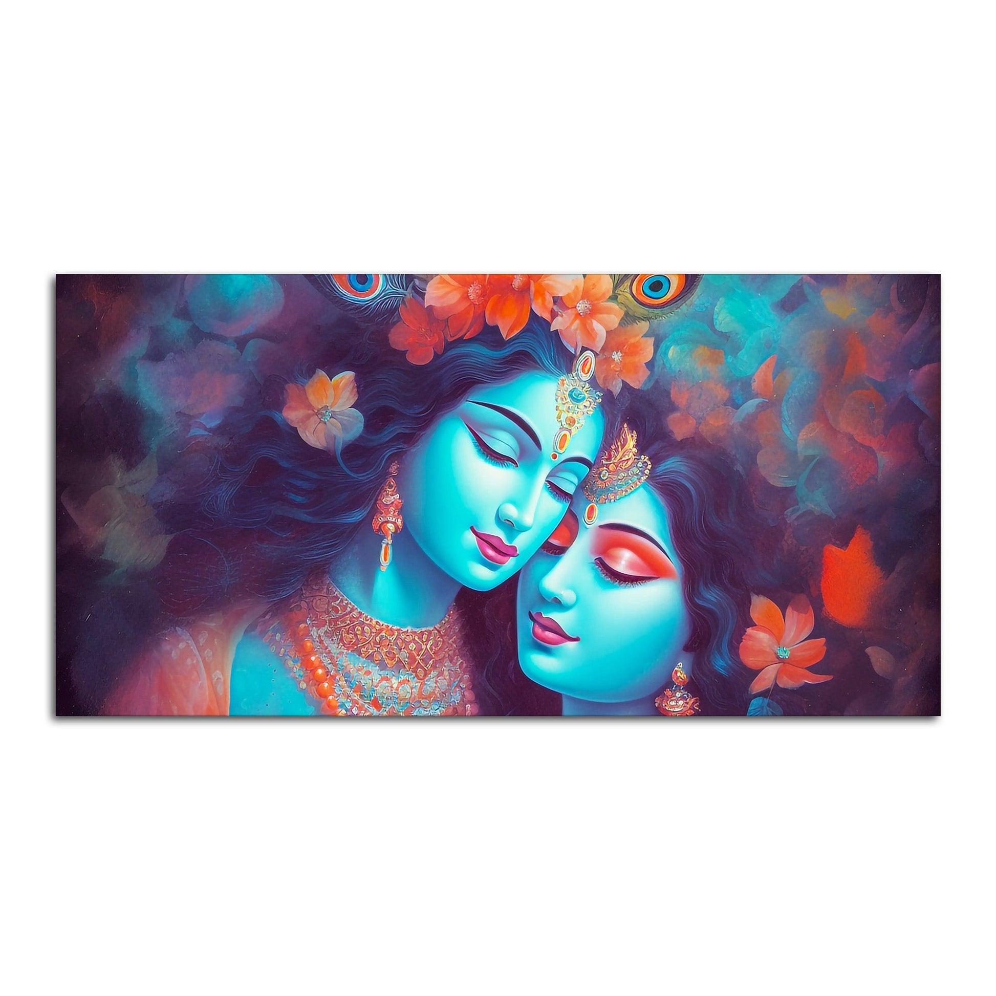 Divine Aura Radha Krishna Canvas Wall Painting