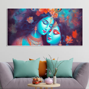 Divine Aura Radha Krishna Canvas Wall Painting