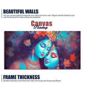 Divine Aura Radha Krishna Canvas Wall Painting