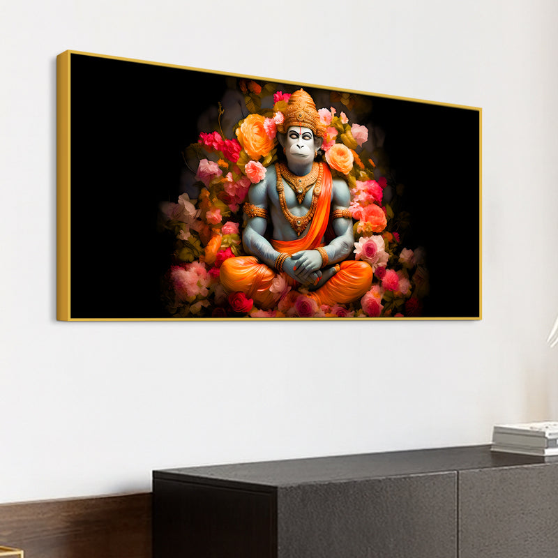 Divine Bajrangbali Calm Pose Canvas for Home & Temple Decor