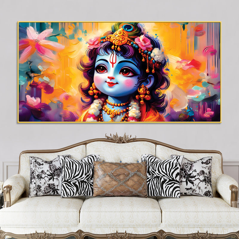divine-bal-krishna-floral-background-painting