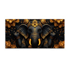 Divine Black and Gold Lord Shri Ganesha 3D Canvas Wall Painting