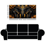 Divine Black and Gold Lord Shri Ganesha 3D Canvas Wall Painting