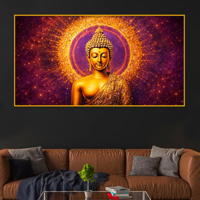 Divine Buddha Energy Crystal Glass Painting for Wall Décor