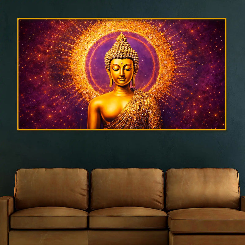 Divine Buddha Energy Crystal Glass Painting for Wall Décor