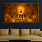 Divine Buddha Enlightenment Crystal Glass Painting