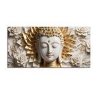 Divine Buddha Floral Harmony 3D Canvas Wall Painting