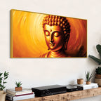 Divine Buddha Lotus Wall Painting – Luxury Living Room Decor