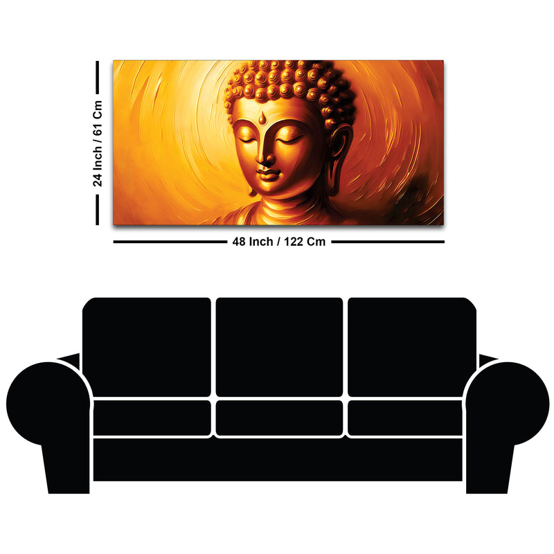 Divine Buddha Lotus Wall Painting – Luxury Living Room Decor