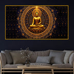 Divine Buddha Meditation Crystal Glass Painting for Wall Décor